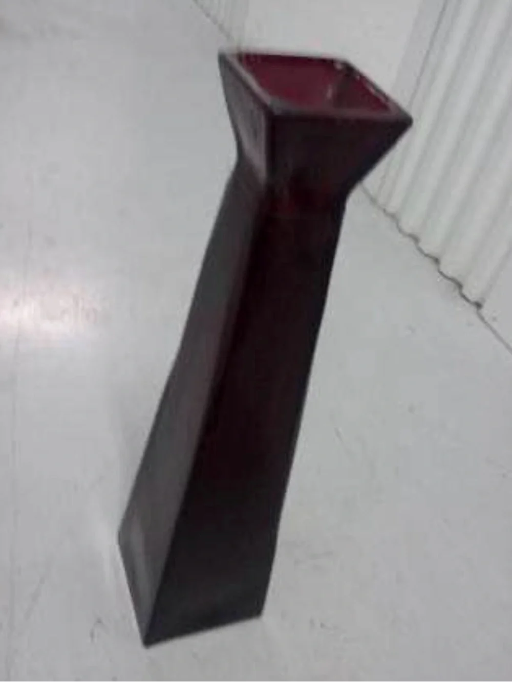 Tall Floor Square Glass Vase in Red & Purple Decorative Home Accent